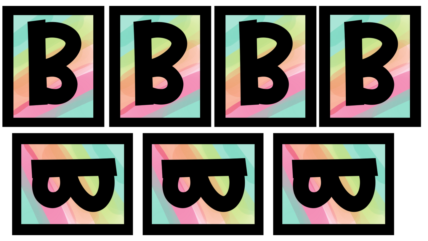 Bulletin Board Uppercase Bold Letters | Happy Bright Small