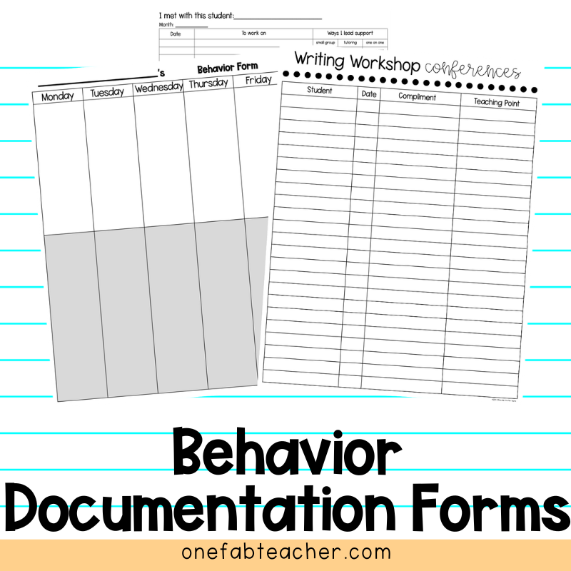 Classroom Documentation Forms