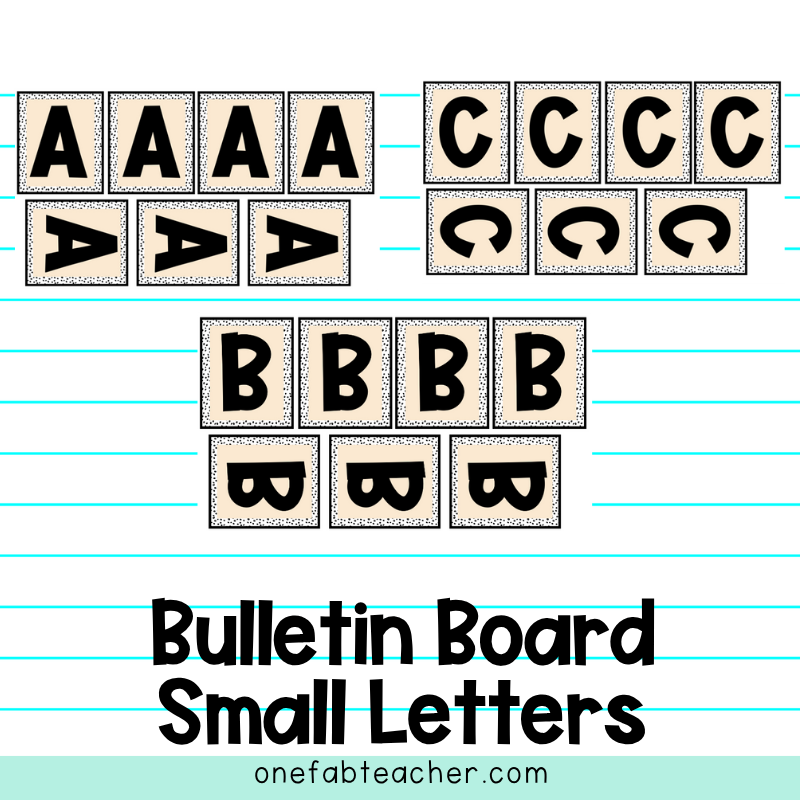Bulletin Board Uppercase Bold Letters | Small Beige
