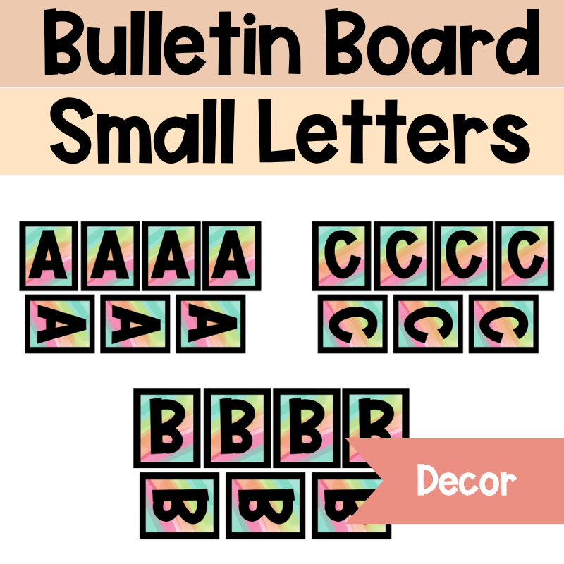 Bulletin Board Uppercase Bold Letters | Happy Bright Small