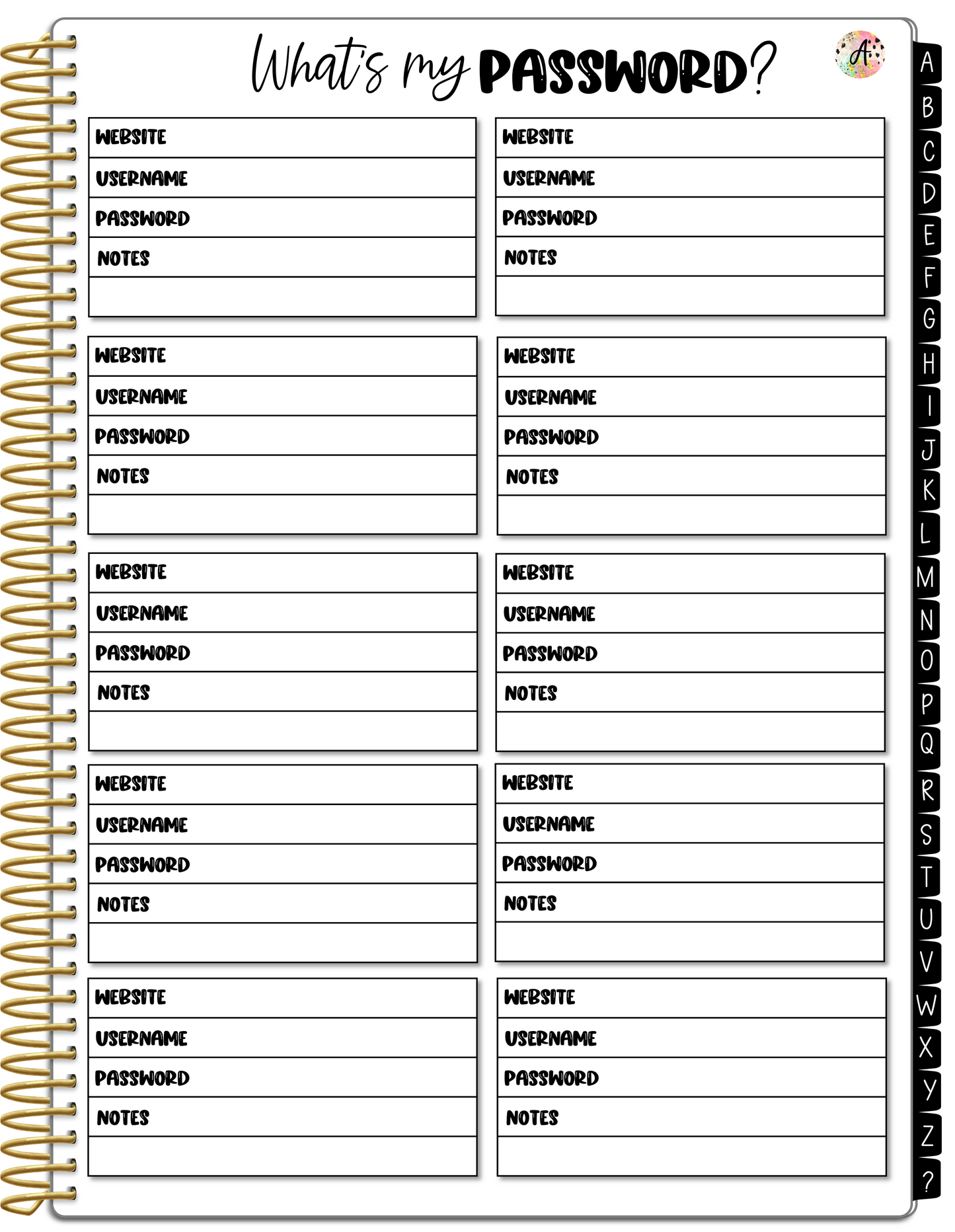 Digital Password Notebook