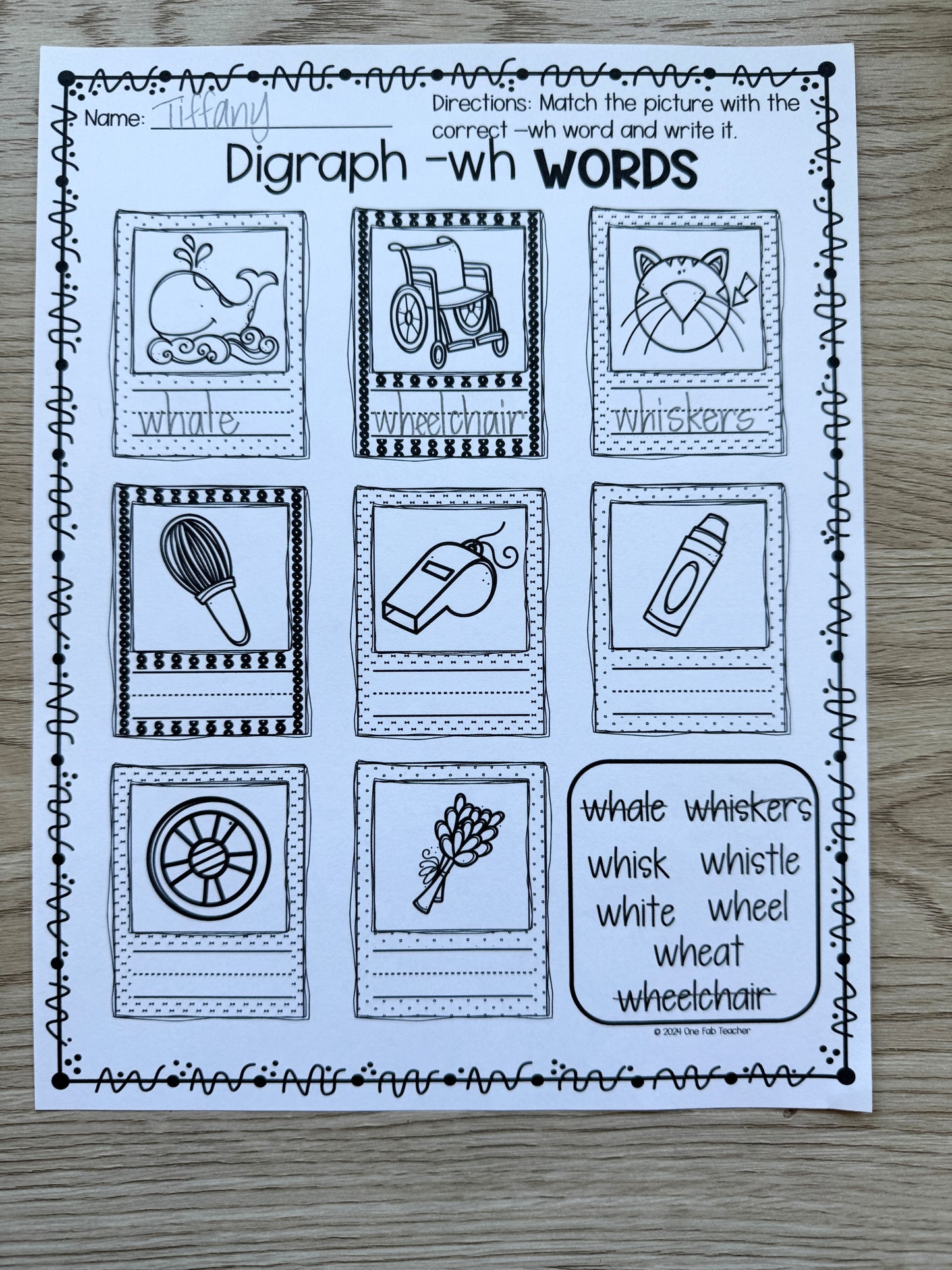 Digraph Wh Worksheets