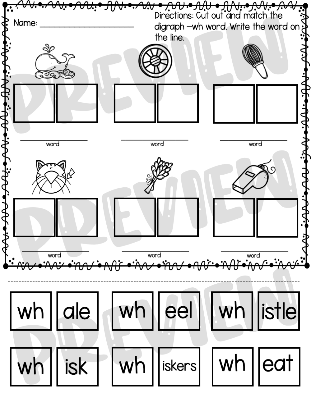 Digraph Wh Worksheets