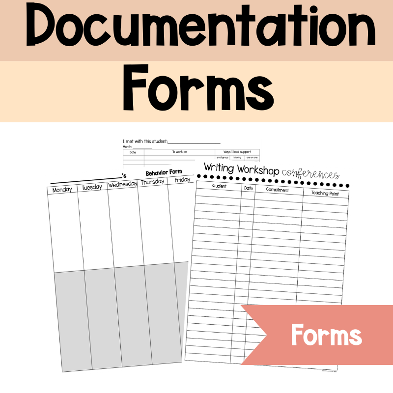 Classroom Documentation Forms