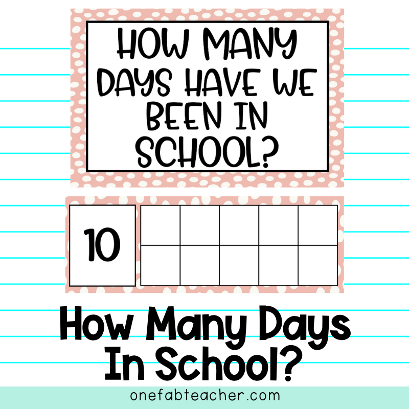 How Many Days in School Counting Set | Speckled Dots