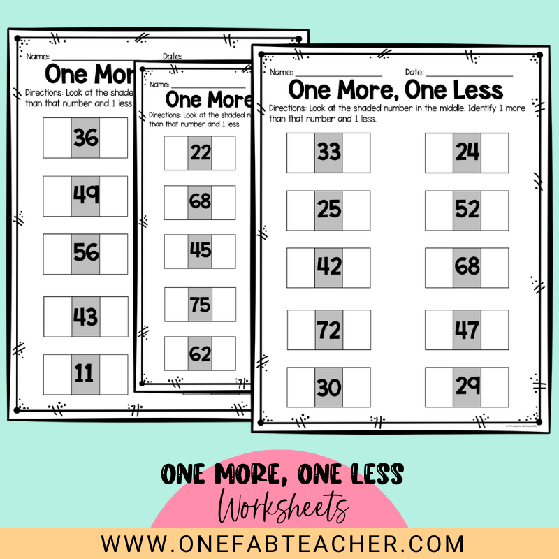 One More, One Less | Elementary Math Worksheets – One Fab Teacher one-more-one-less-elementary-math-worksheets-one-fab-teacher