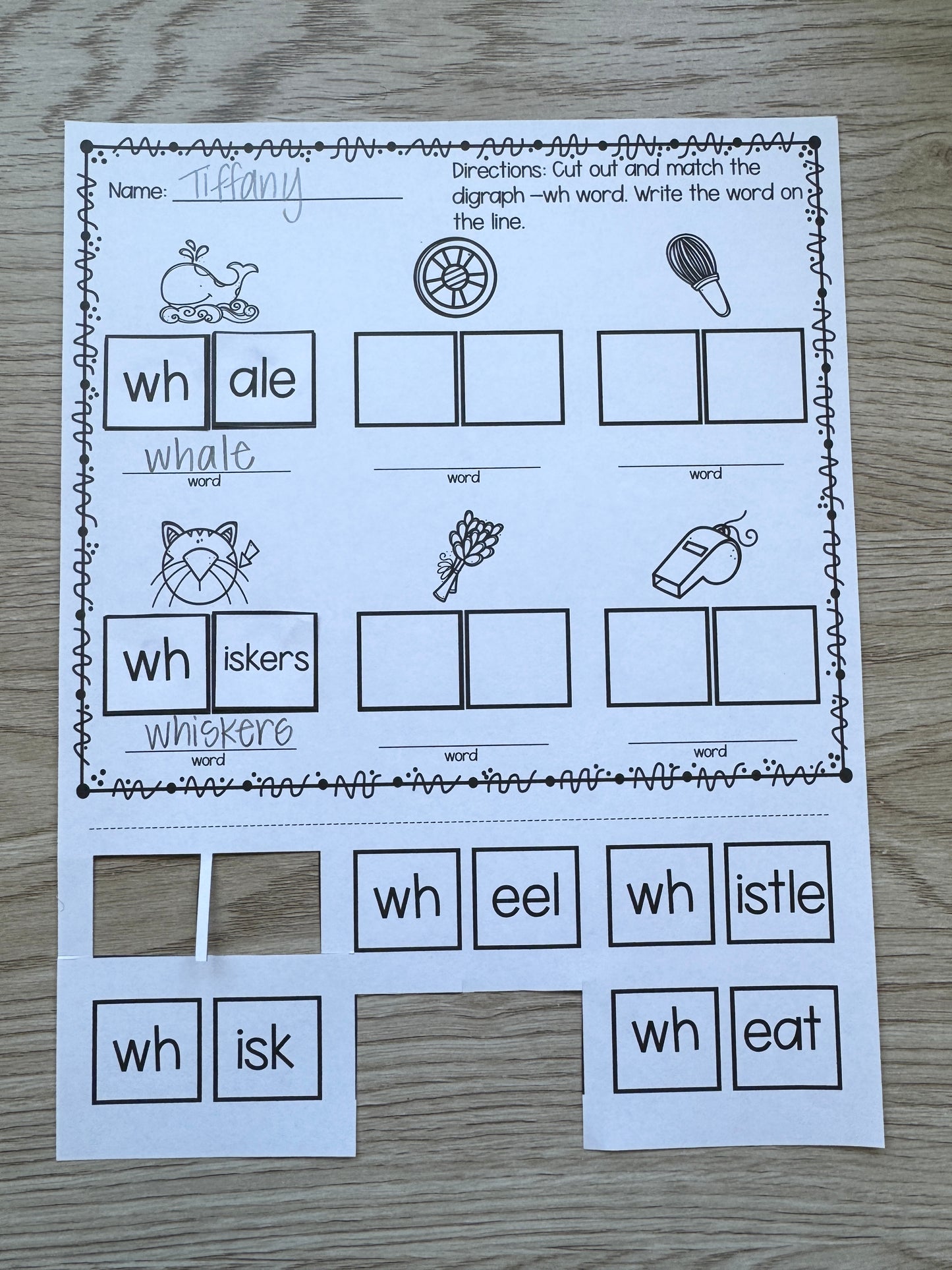 Digraph Wh Worksheets