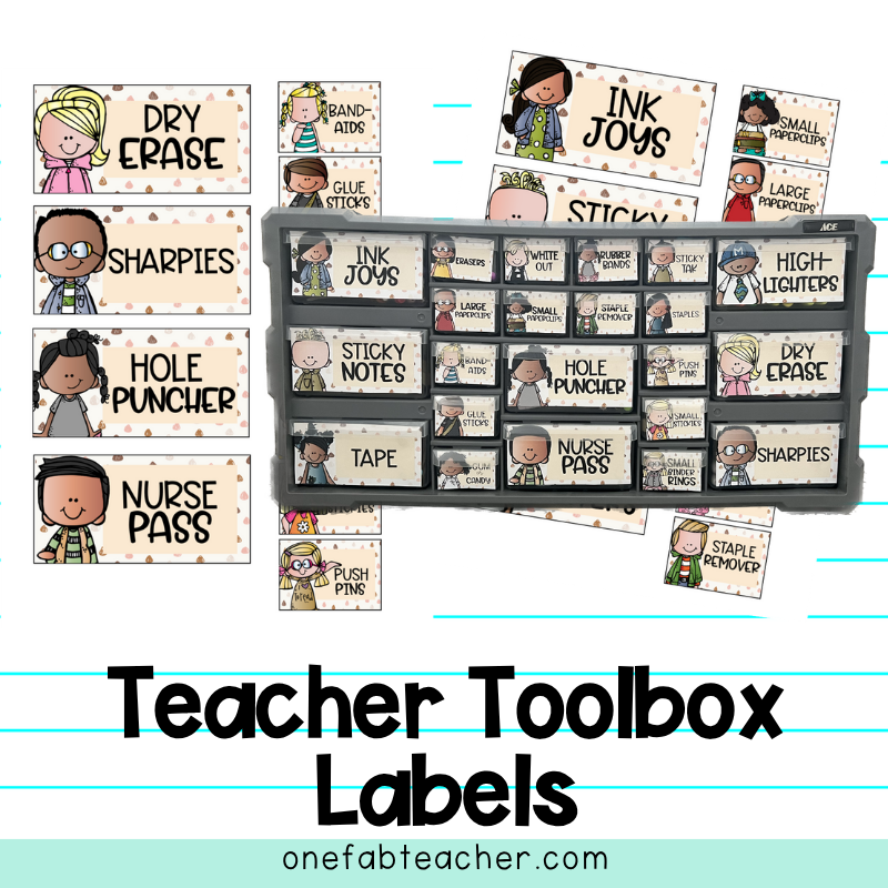 Teacher Toolbox Labels Set Boho Rain | The Ultimate Organizational Solution for Teachers