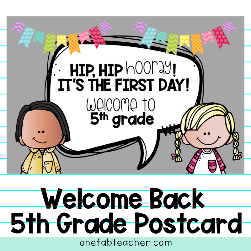 Welcome Back to School Postcards | 5th grade