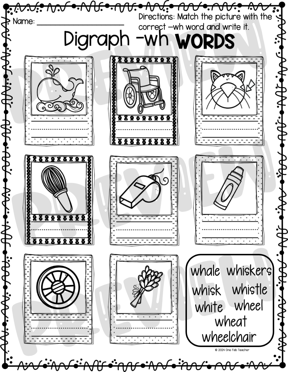 Digraph Wh Worksheets