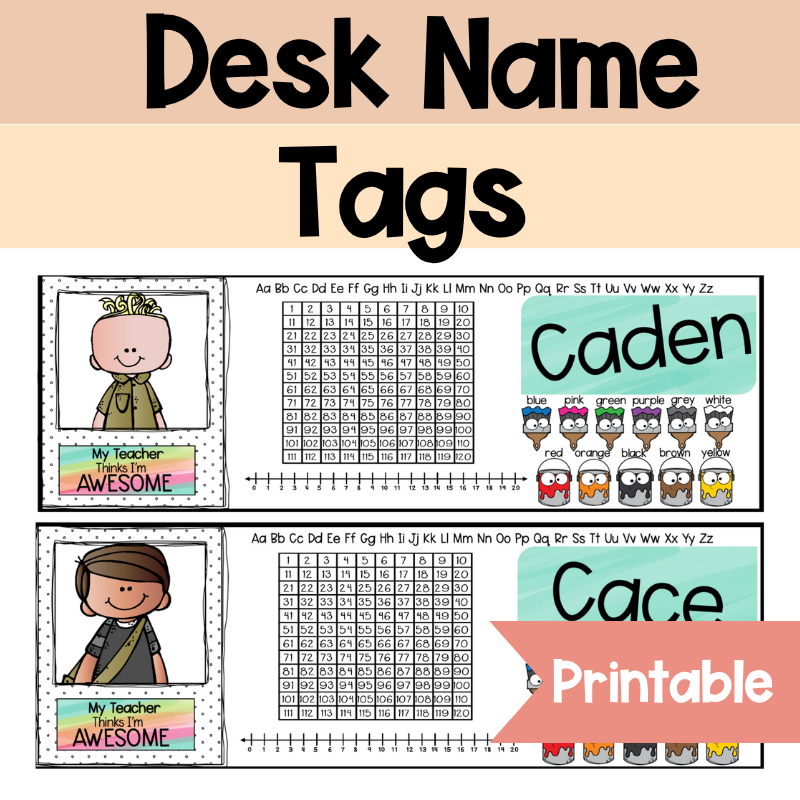 Desk Name Tags | Happy Bright