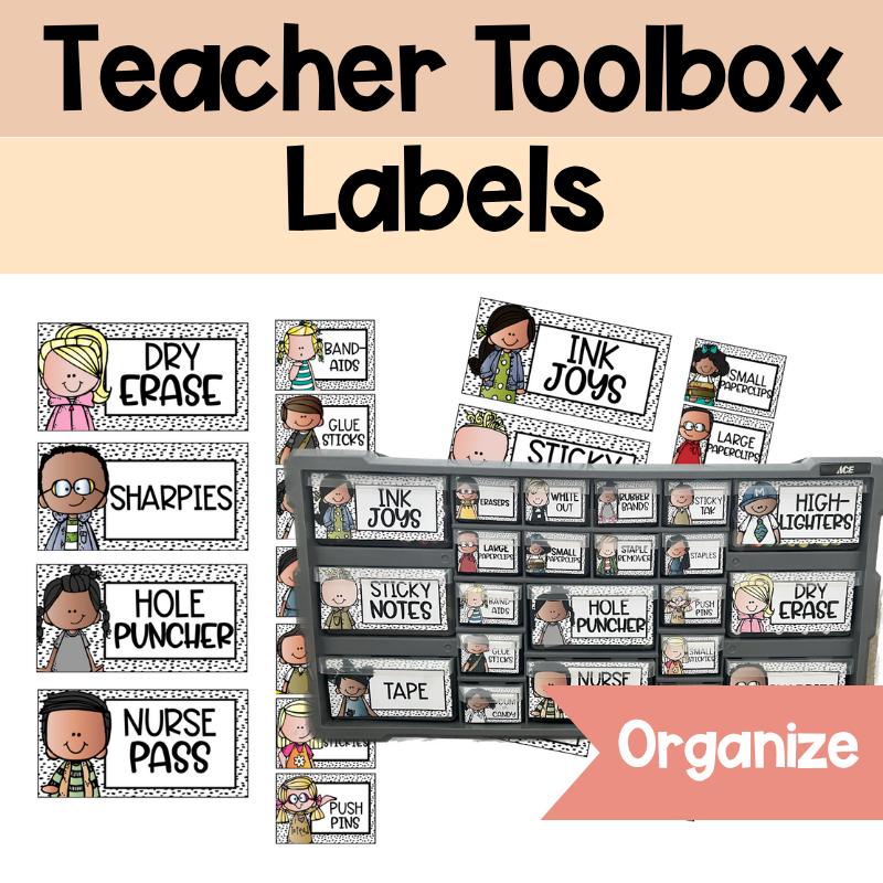 Teacher Toolbox Labels Set Black and Speckled | The Ultimate Organizational Solution for Teachers