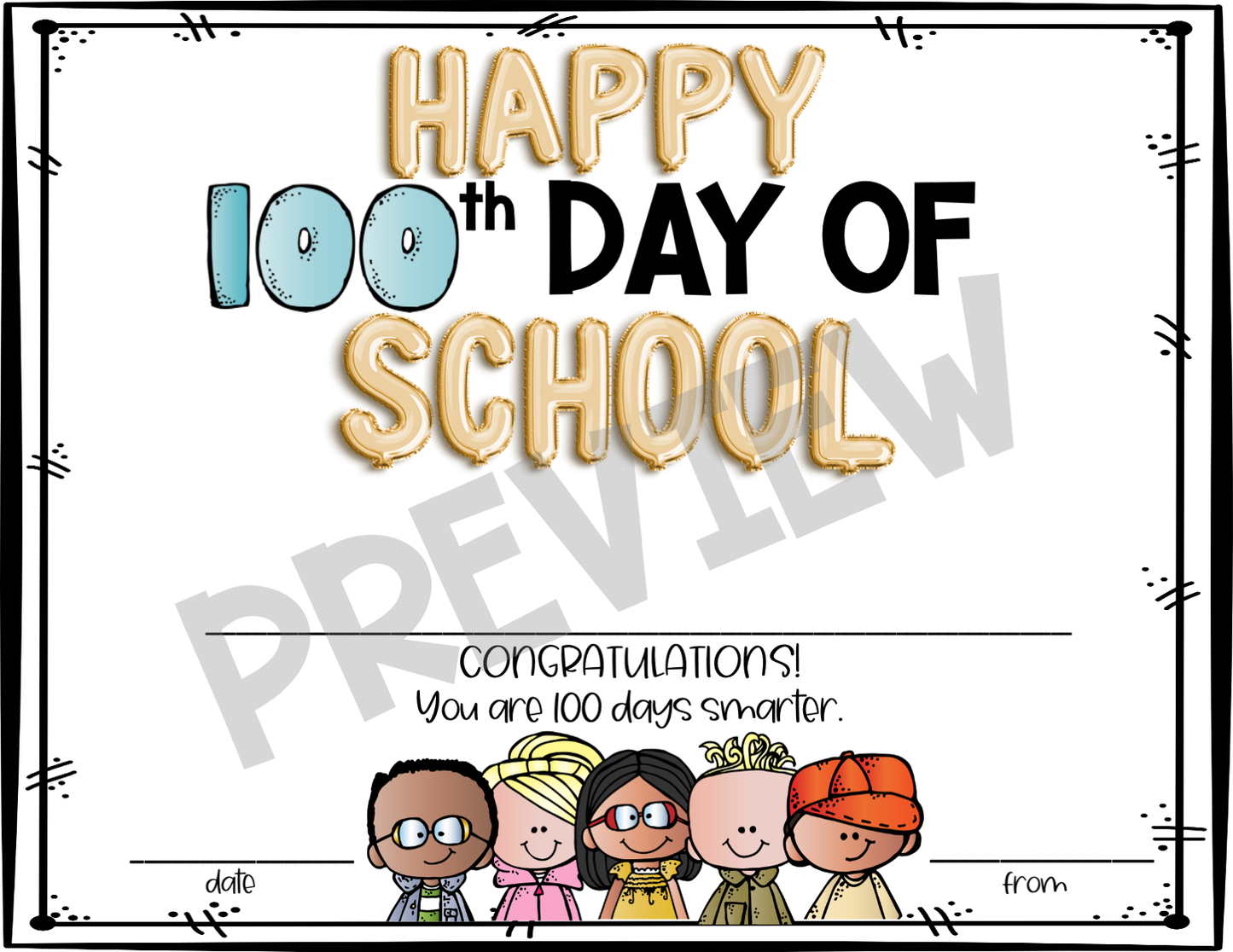 100th Day of School Certificate – Celebrate Student Milestones!