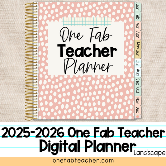 2025-2026 One Fab Teacher Digital Planner | Landscape