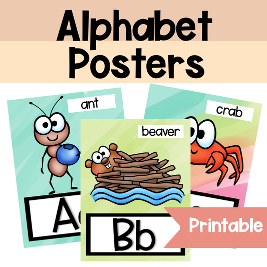 Alphabet Posters | Animal Happy Bright