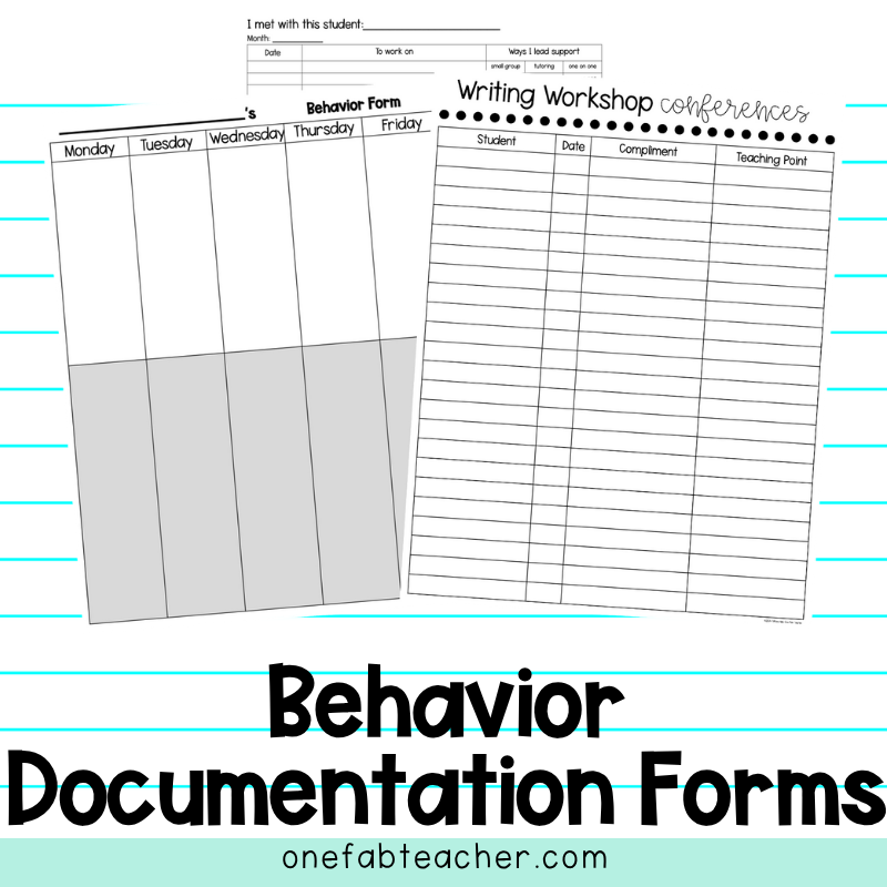 Classroom Documentation Forms