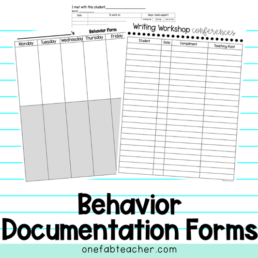 Classroom Documentation Forms