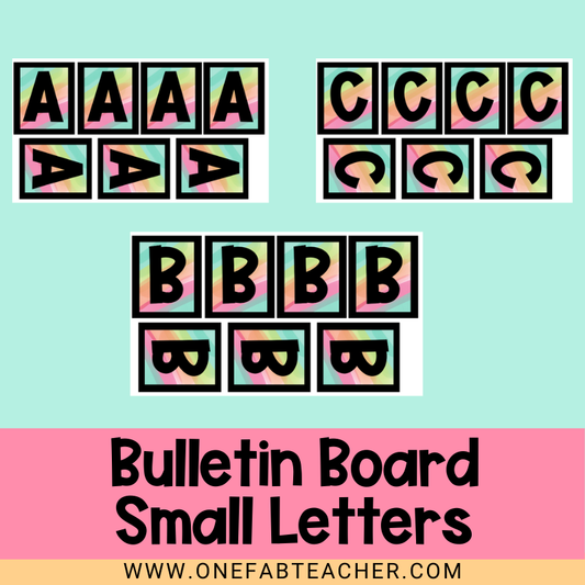 Bulletin Board Uppercase Bold Letters | Happy Bright Small