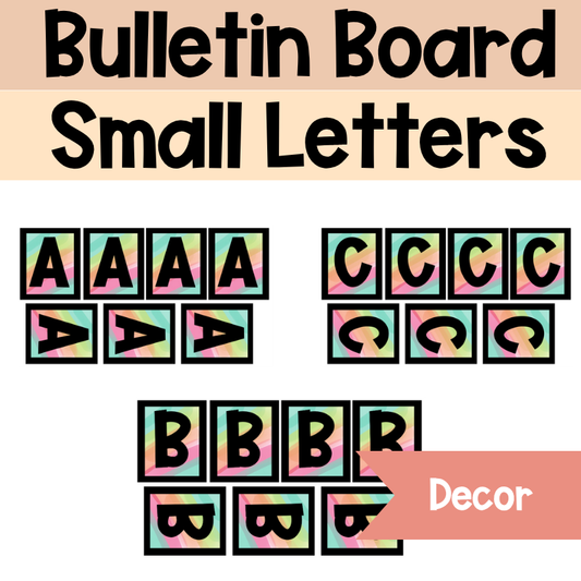 Bulletin Board Uppercase Bold Letters | Happy Bright Small