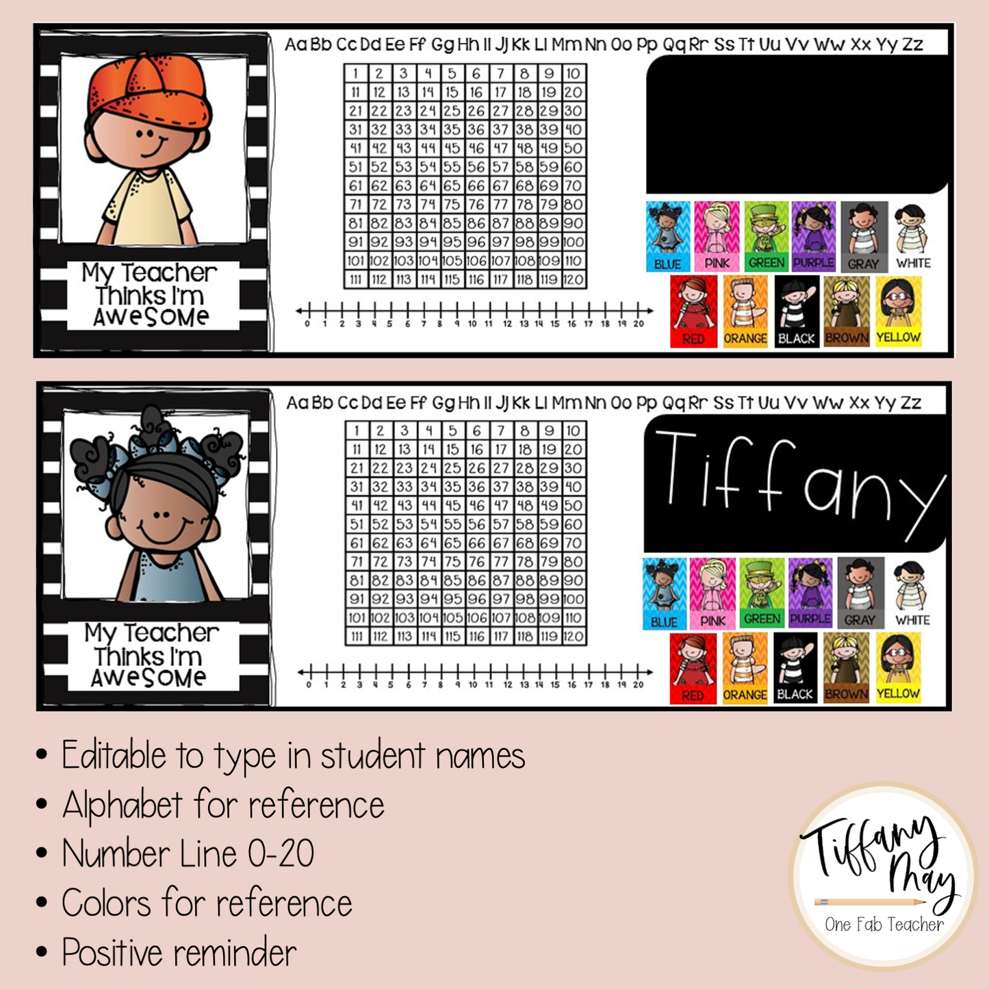 Desk Name Tags | Black