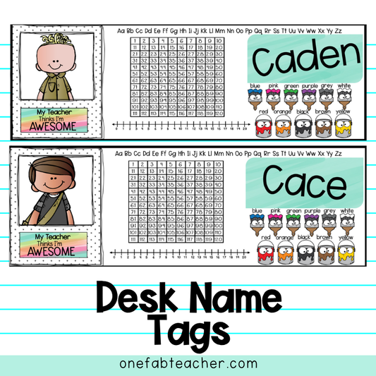 Desk Name Tags | Happy Bright