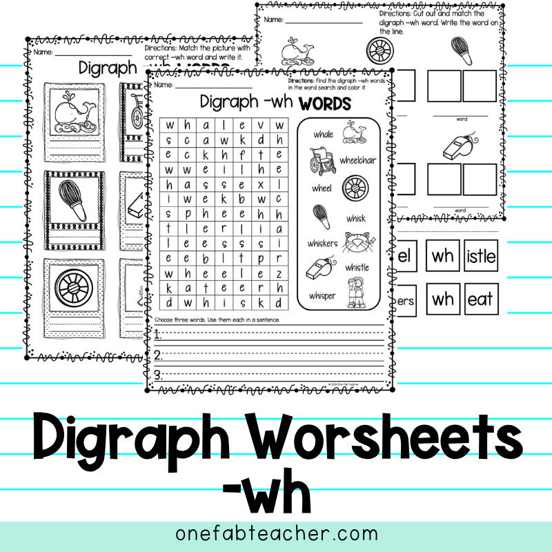 Digraph Worksheets-Wh