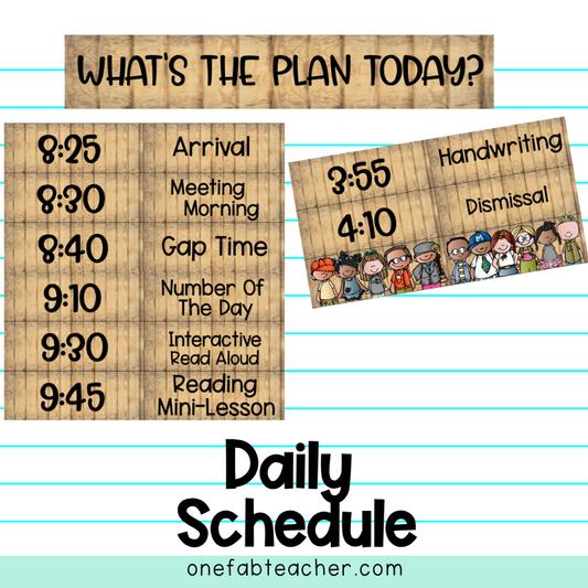 Daily Schedule Template | Customizable Wood