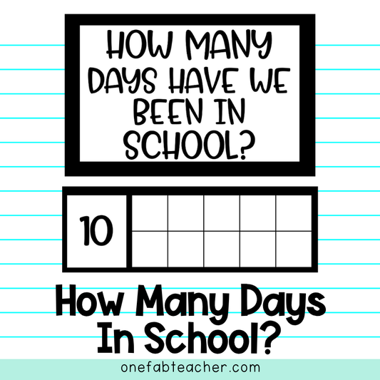 How Many Days in School Counting Set | Black