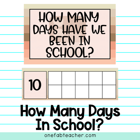 How Many Days in School Counting Set | Boho