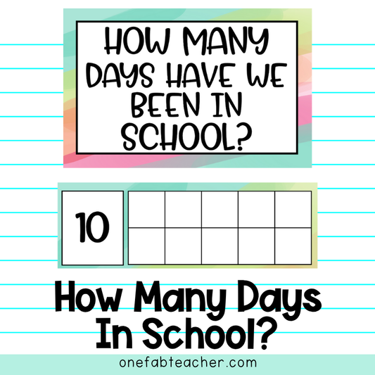 How Many Days in School Counting Set | Happy Bright