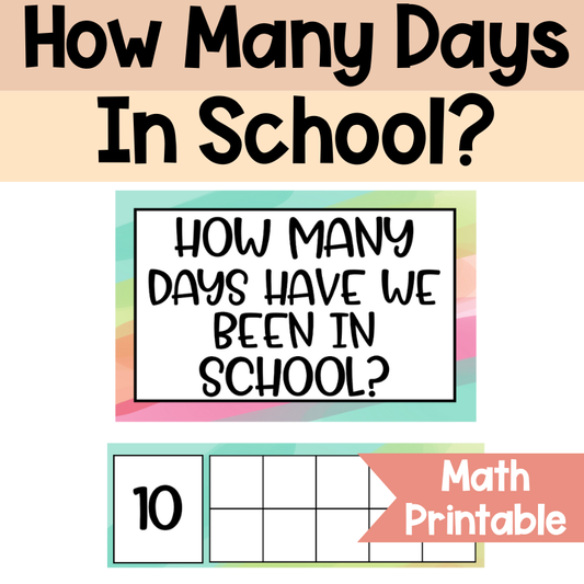 How Many Days in School Counting Set | Happy Bright