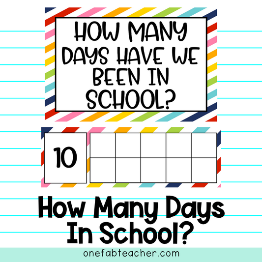 How Many Days in School Counting Set | Rainbow