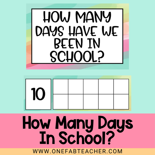 How Many Days in School Counting Set | Happy Bright