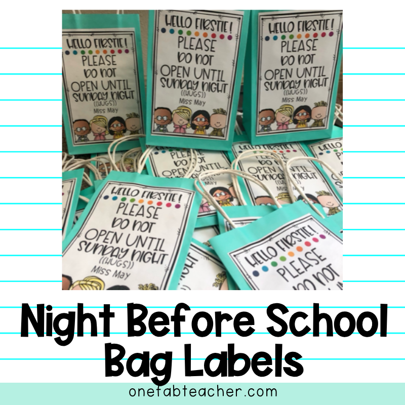 Night Before School Bag Label