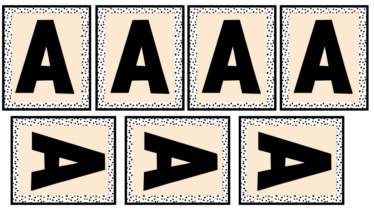 Bulletin Board Uppercase Bold Letters | Small Beige