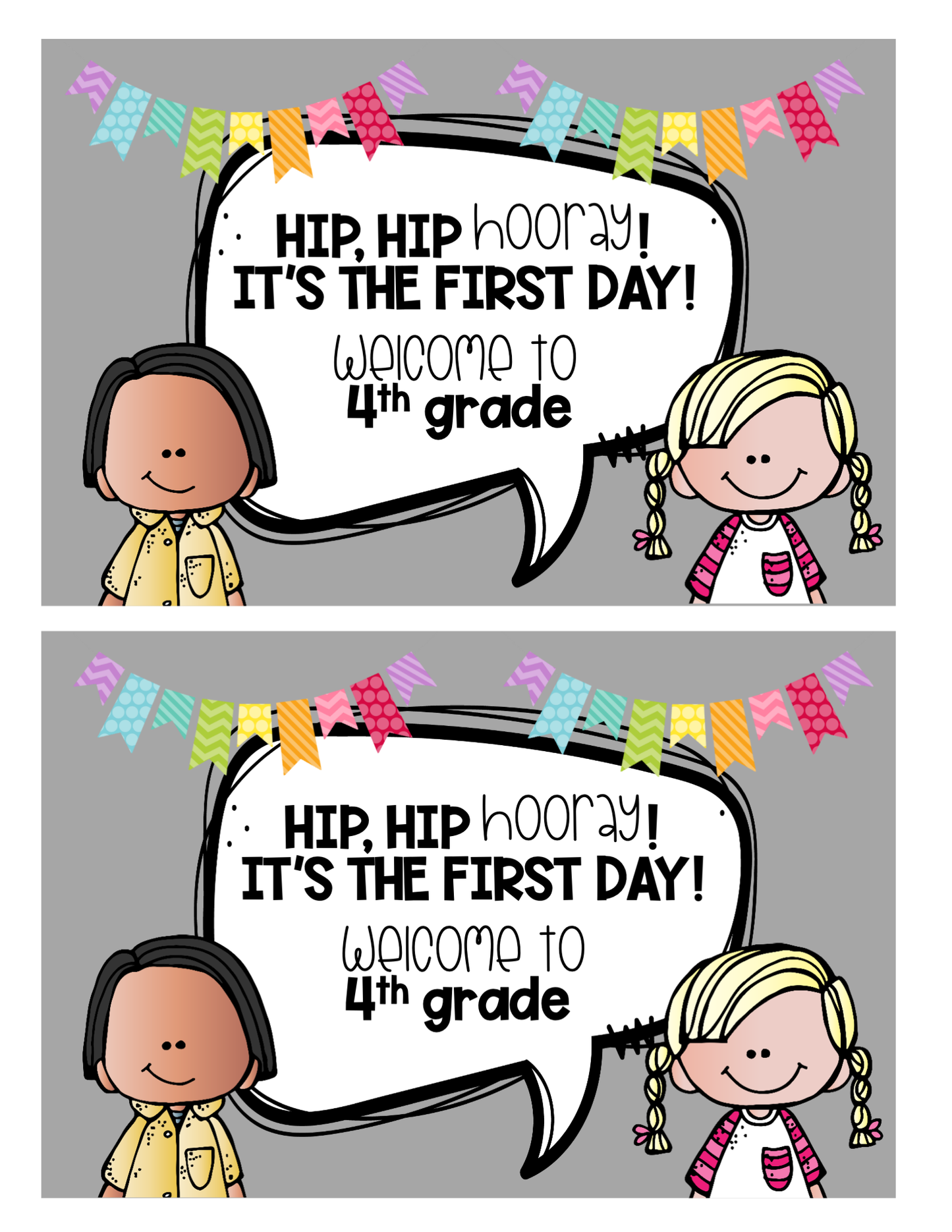 Welcome Back to School Cards | 4th grade