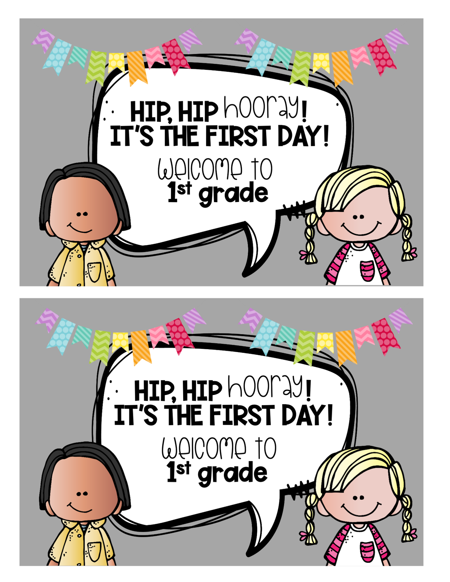 Welcome Back to School Cards | 1st-Grade
