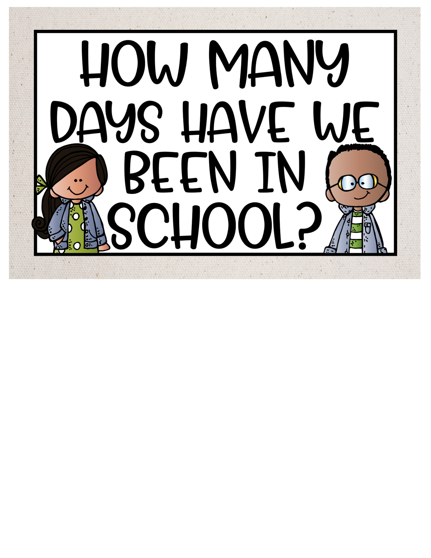 How Many Days in School Counting Set | Grey Linen