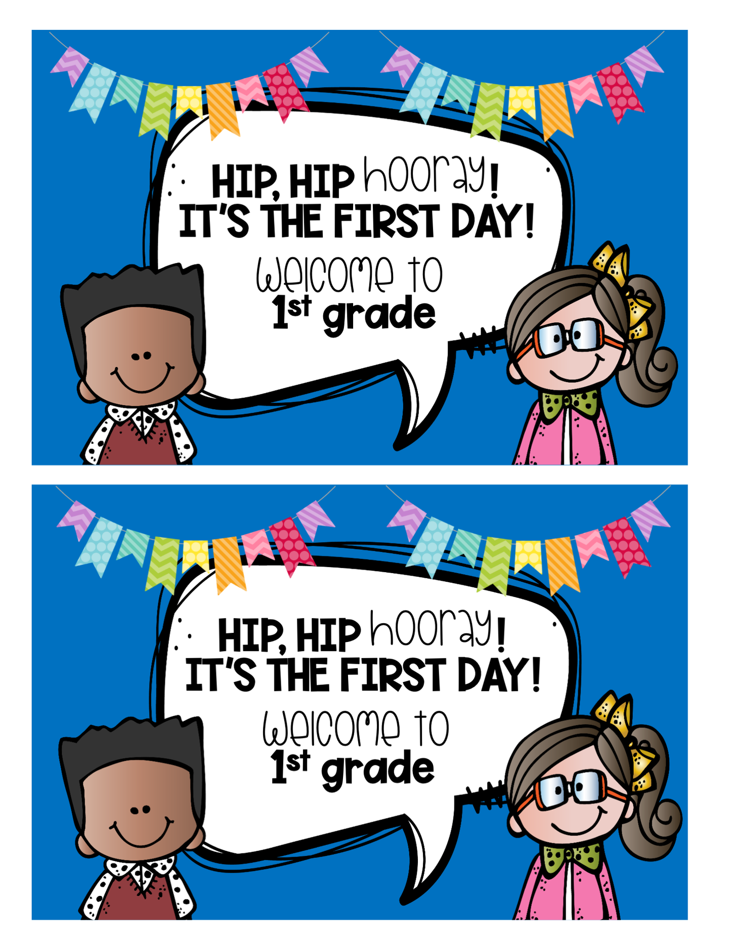 Welcome Back to School Cards | 1st-Grade