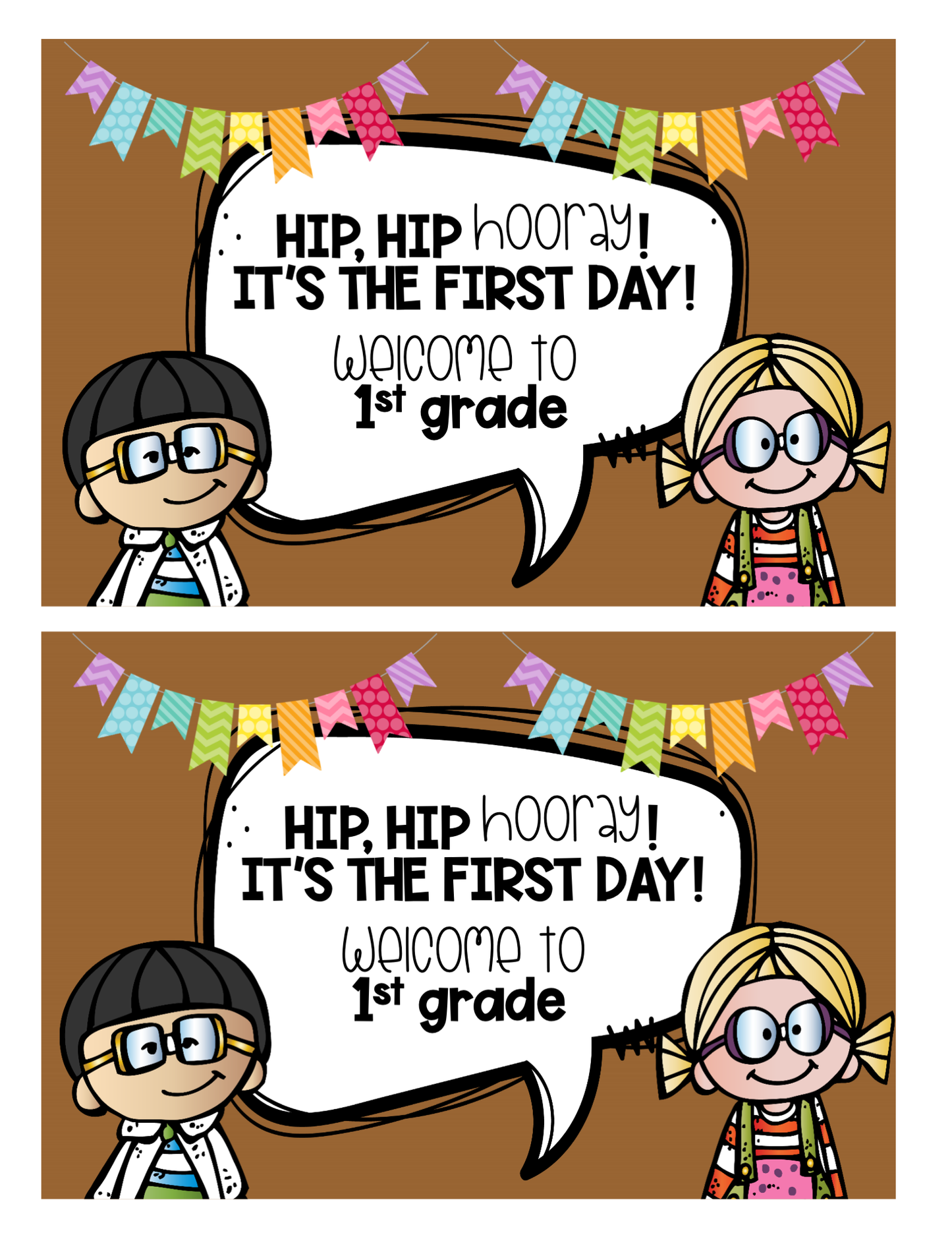 Welcome Back to School Cards | 1st-Grade