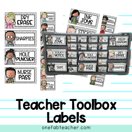 Teacher Toolbox Labels Set Black and Speckled  | The Ultimate Organizational Solution for Teachers
