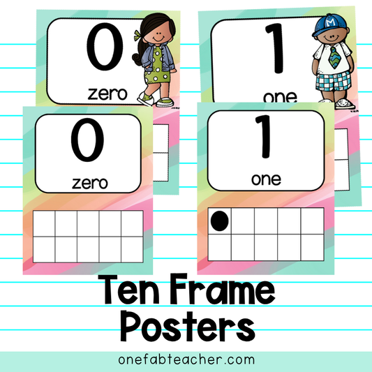 Ten Frame Posters | Happy Bright 0-30