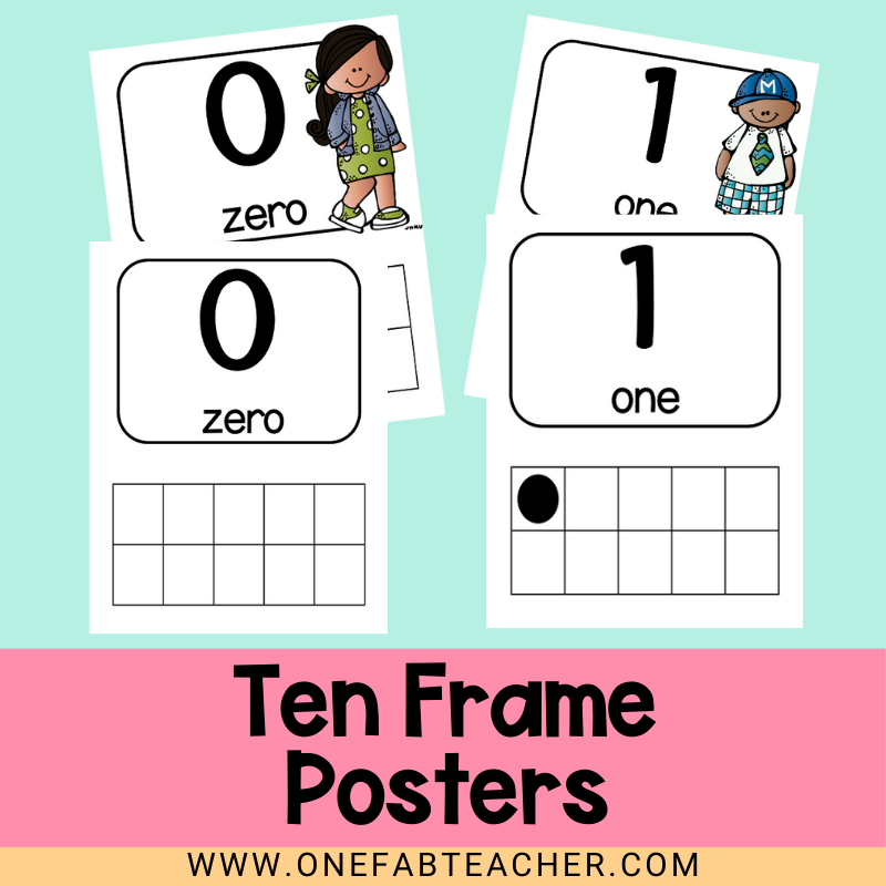 Ten Frame Posters | White 0-30
