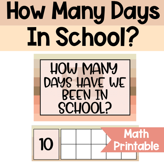 How Many Days in School Counting Set | Boho