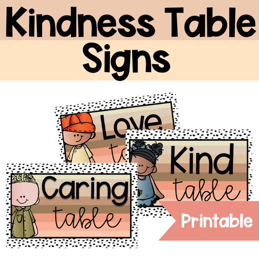 Classroom Table Signs | Modern Boho