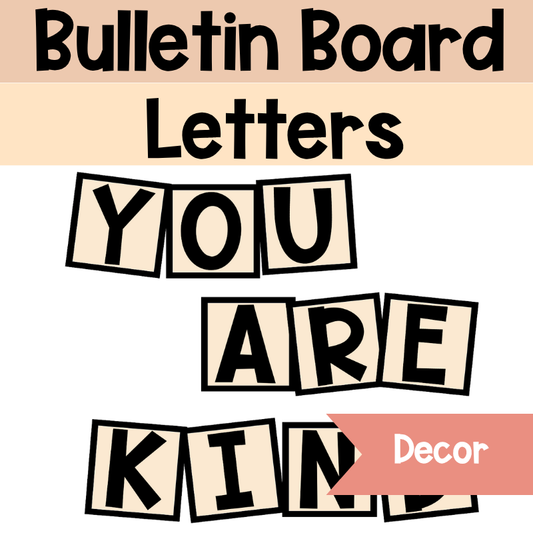 Bulletin Board Alphabet Letter Cards | Beige