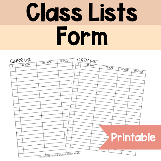 Class List Editable Document