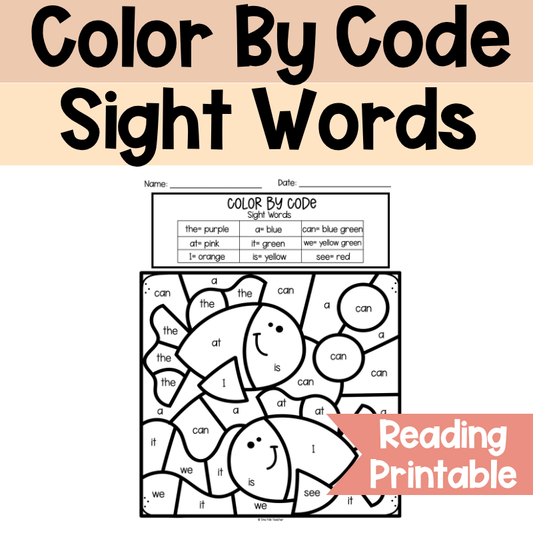 Color By Code – Sight Words Worksheet