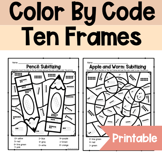 Color By Code Subitizing 0-10 Ten Frames