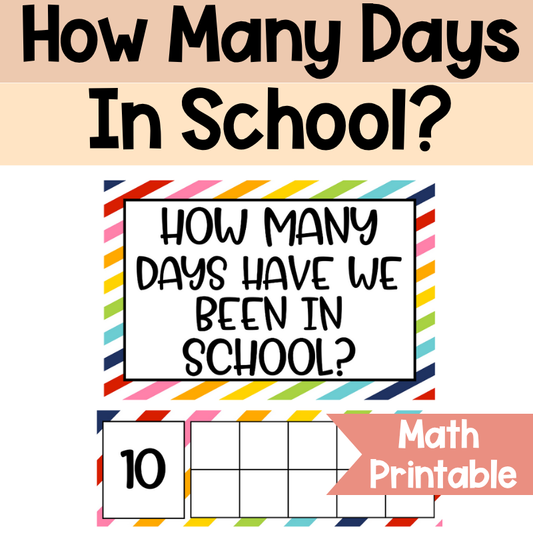 How Many Days in School Counting Set | Rainbow